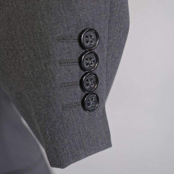 Stafford Wool Blend Classic Fit Gray Travel Suit Jacket 44L Or Slim 46L 2 Button - Picture 3 of 13